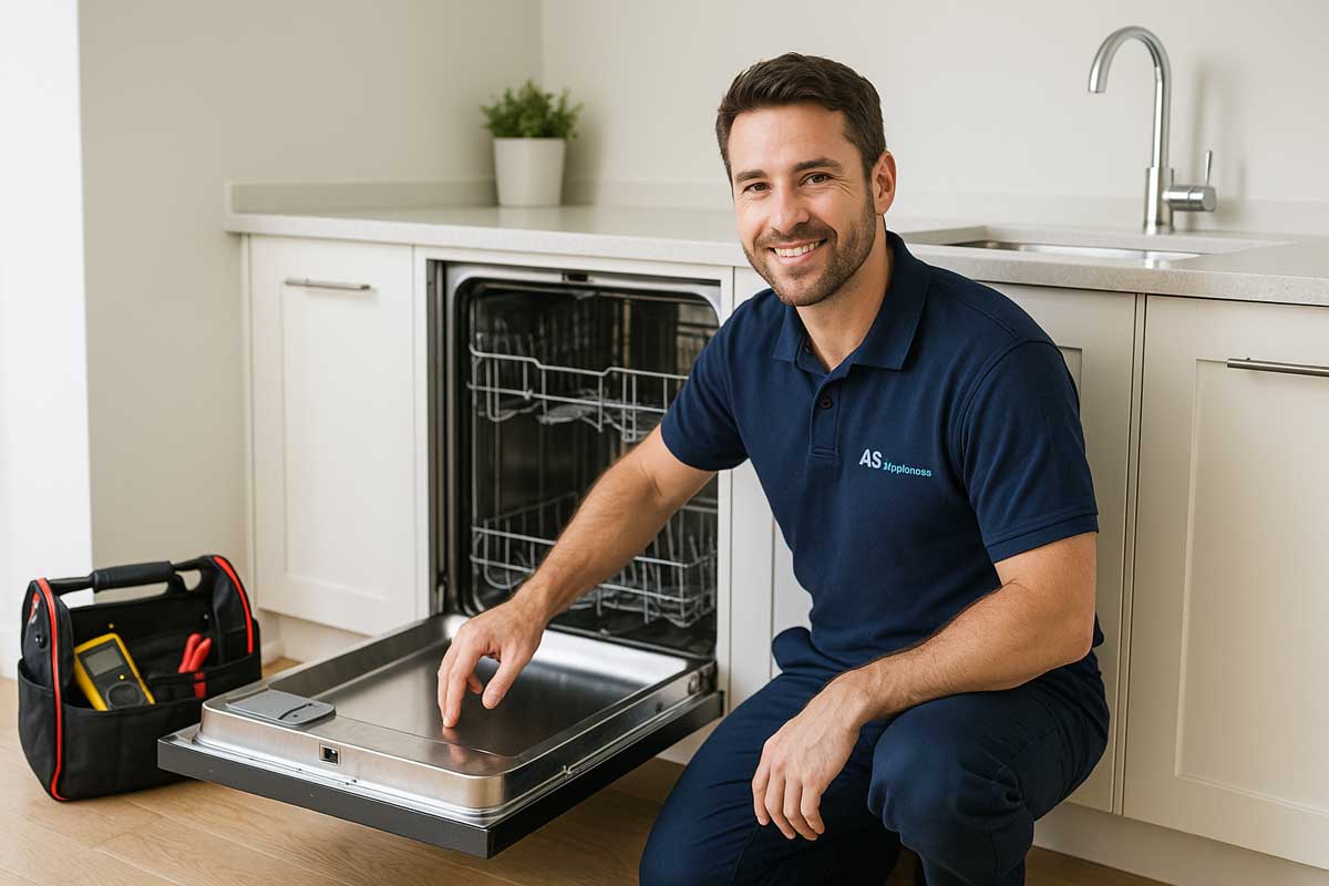 Dishwasher Repair Rowville technician repairing dishwasher in Rowville kitchen