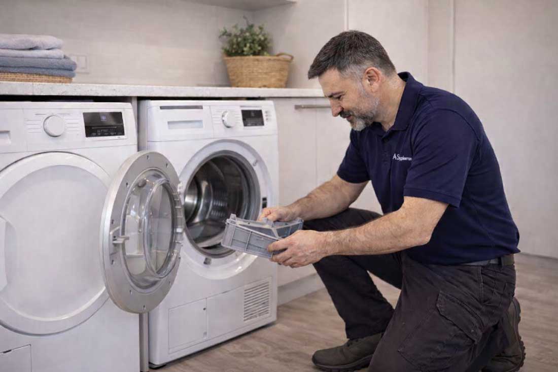 Dryer Repair Bayswater for no heat, long dry times, shutoffs, airflow faults and error codes