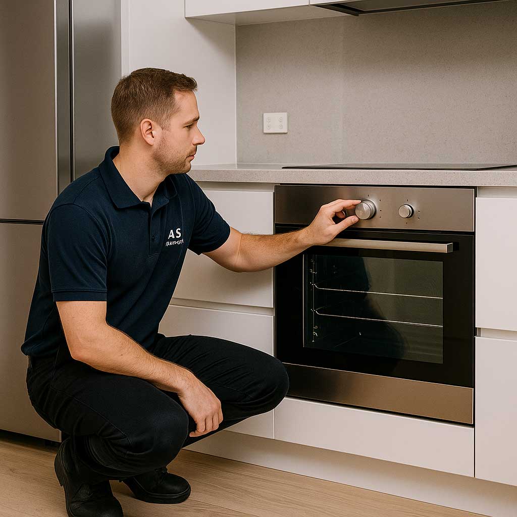 Appliance Repair Elwood oven heating system inspection by a technician