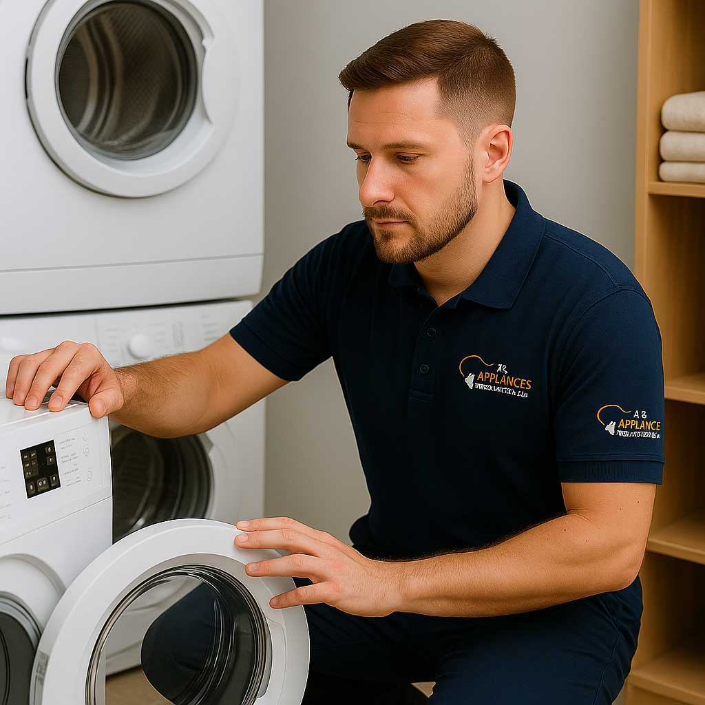 Washing Machine Repair Rowville Appliance Repair Rowville technician inspecting washing machine drainage